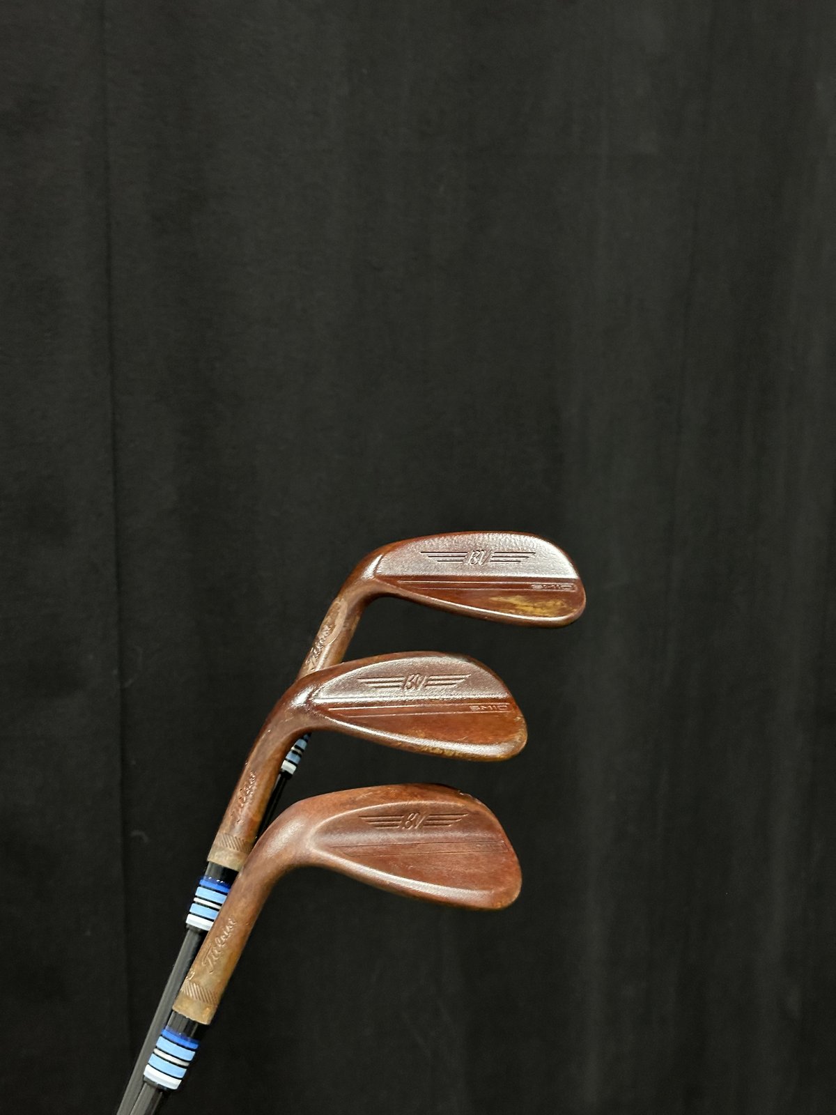 Wedges with custom bronze patina refinish